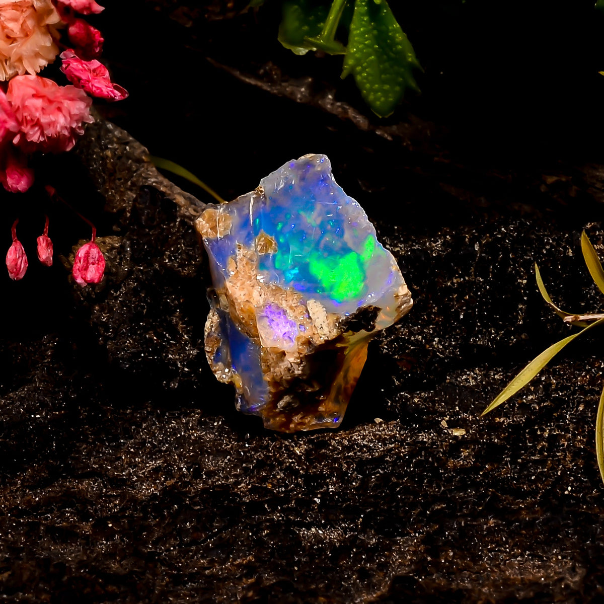 Elegant Top Grade Quality 100% Natural Welo Fire Ethiopian Opal Rough Loose Gemstone For Making Jewelry 19X16X9 MM 9 Cts. KR16-34 Sunkarton