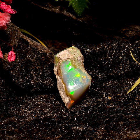 Immaculate Top Grade Quality 100% Natural Welo Fire Ethiopian Opal Rough Loose Gemstone For Making Jewelry 16X9X9 MM 5 Cts. KR16-38 Sunkarton