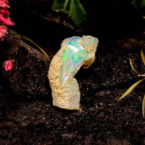 Marvellous Top Grade Quality 100% Natural Welo Fire Ethiopian Opal Rough Loose Gemstone For Making Jewelry 22X11X9 MM 7.5 Cts. KR16-40 Sunkarton