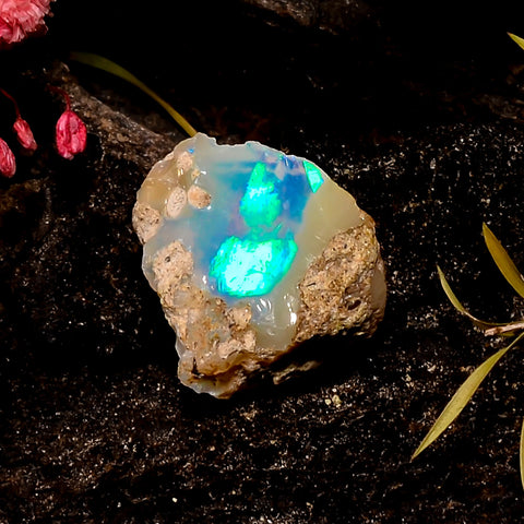 Outstanding Top Grade Quality 100% Natural Welo Fire Ethiopian Opal Rough Loose Gemstone For Making Jewelry 16X15X8 MM 6.5 Cts. KR16-42 Sunkarton