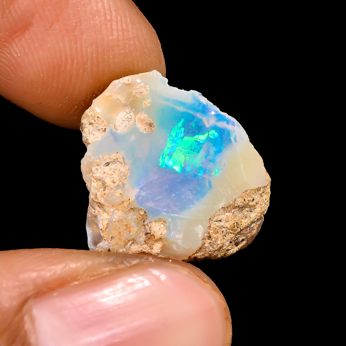 Outstanding Top Grade Quality 100% Natural Welo Fire Ethiopian Opal Rough Loose Gemstone For Making Jewelry 16X15X8 MM 6.5 Cts. KR16-42 Sunkarton