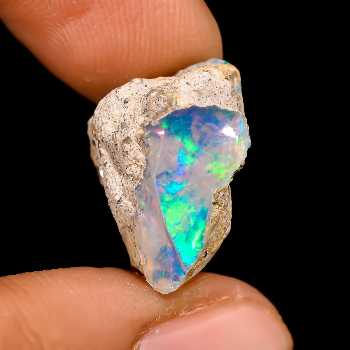 Splendid Top Grade Quality 100% Natural Welo Fire Ethiopian Opal Rough Loose Gemstone For Making Jewelry 17X12X11 MM 8 Cts. KR16-43 Sunkarton