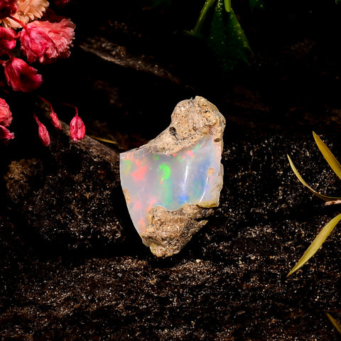 Stunning Top Grade Quality 100% Natural Welo Fire Ethiopian Opal Rough Loose Gemstone For Making Jewelry 19X11X7 MM 5 Cts. KR16-45 Sunkarton