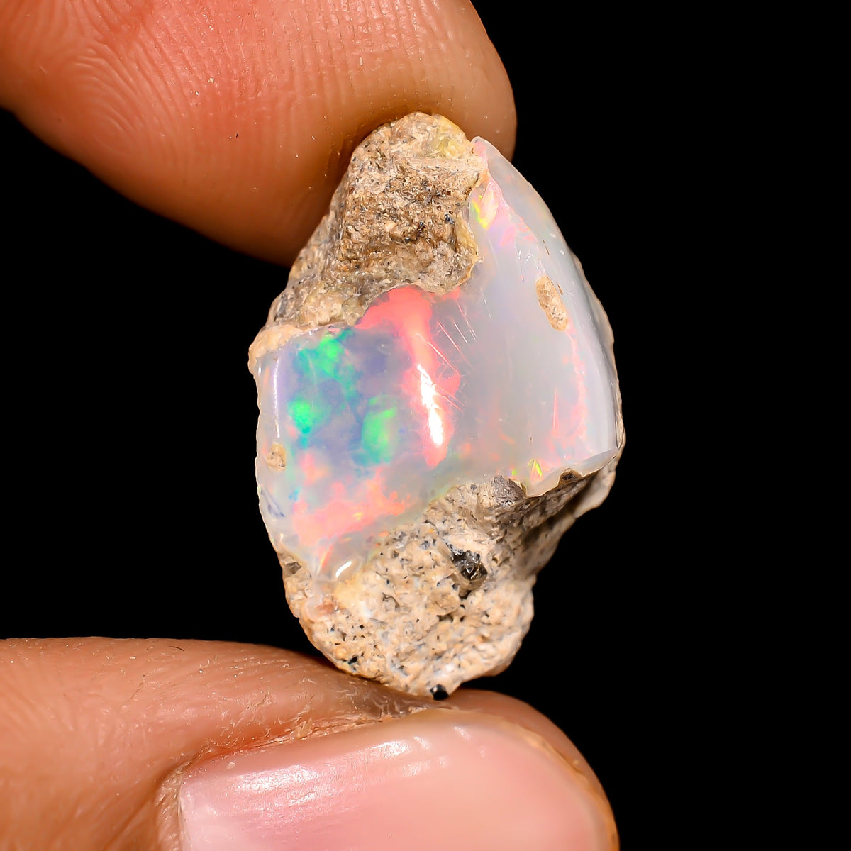 Stunning Top Grade Quality 100% Natural Welo Fire Ethiopian Opal Rough Loose Gemstone For Making Jewelry 19X11X7 MM 5 Cts. KR16-45 Sunkarton