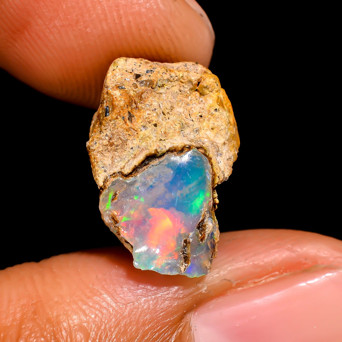 Attractive Top Grade Quality 100% Natural Welo Fire Ethiopian Opal Rough Loose Gemstone For Making Jewelry 14X10X9 MM 5 Cts. KR16-52 Sunkarton