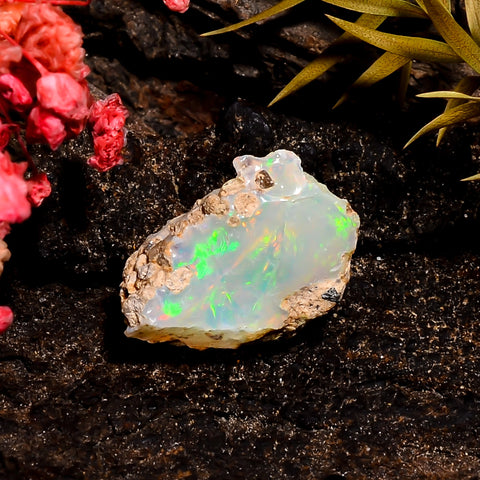 Awesome Top Grade Quality 100% Natural Welo Fire Ethiopian Opal Rough Loose Gemstone For Making Jewelry 18X12X9 MM 7.5 Cts. KR16-53 Sunkarton