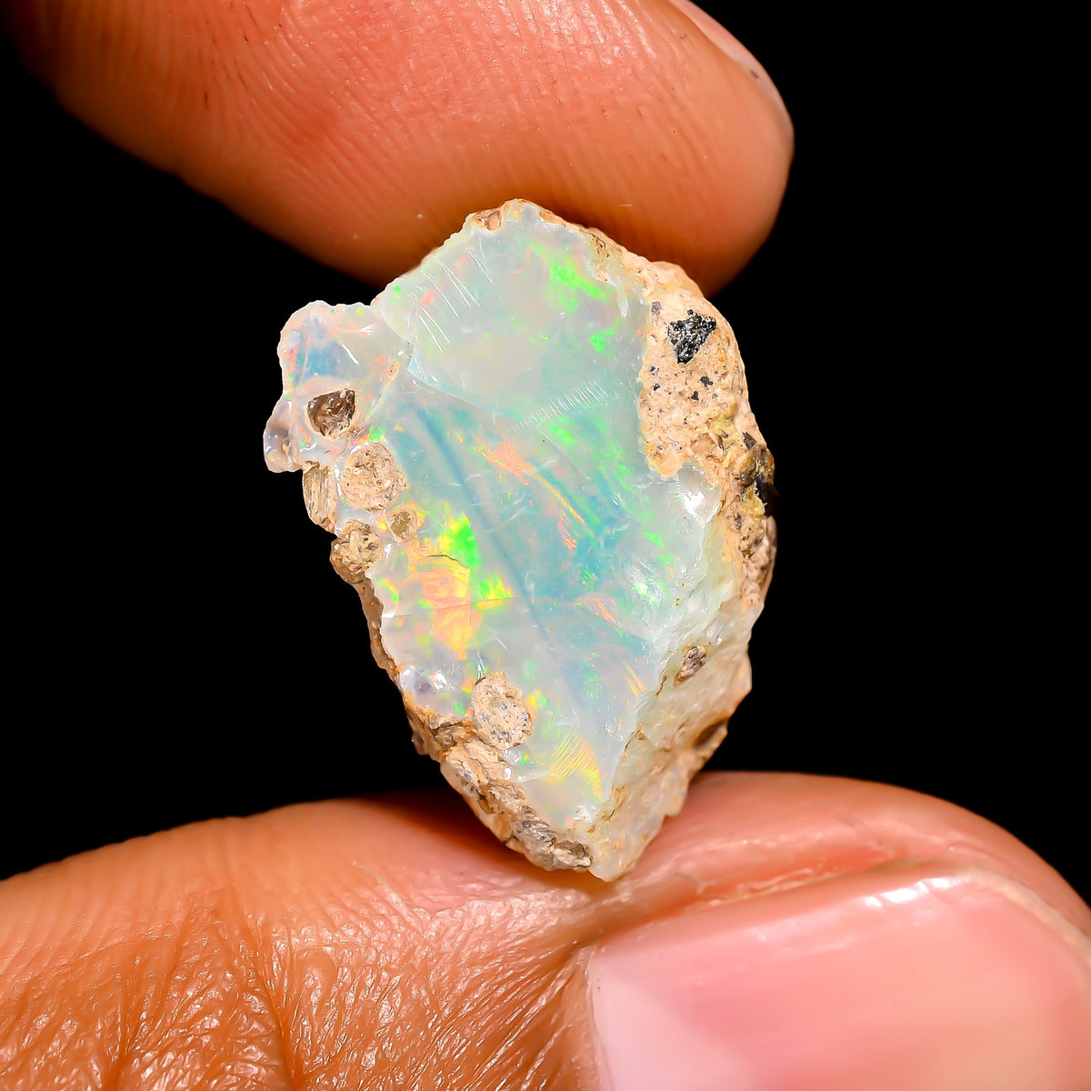 Awesome Top Grade Quality 100% Natural Welo Fire Ethiopian Opal Rough Loose Gemstone For Making Jewelry 18X12X9 MM 7.5 Cts. KR16-53 Sunkarton