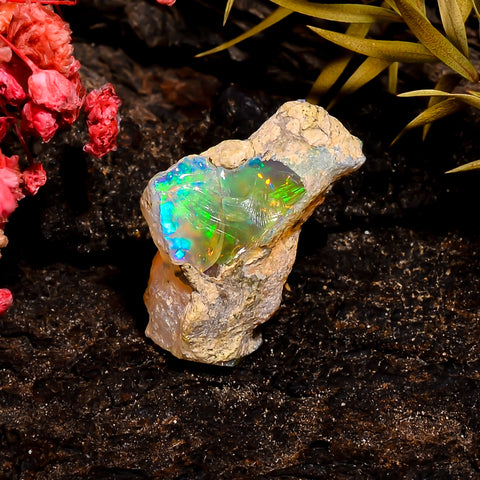 Beautiful Top Grade Quality 100% Natural Welo Fire Ethiopian Opal Rough Loose Gemstone For Making Jewelry 22X17X9 MM 13 Cts. KR16-54 Sunkarton