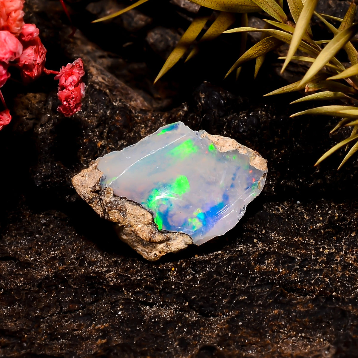 Classic Top Grade Quality 100% Natural Welo Fire Ethiopian Opal Rough Loose Gemstone For Making Jewelry 19X12X9 MM 5 Cts. KR16-55 Sunkarton