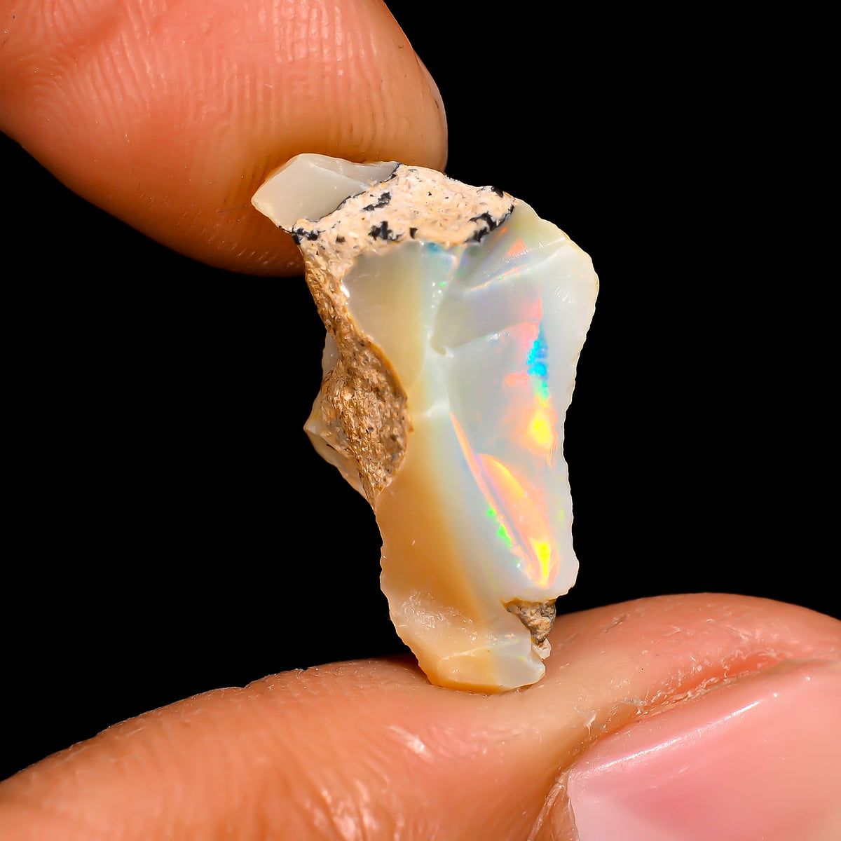 Elegant Top Grade Quality 100% Natural Welo Fire Ethiopian Opal Rough Loose Gemstone For Making Jewelry 19X11X10 MM 6.5 Cts. KR16-59 Sunkarton