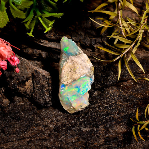 Classic Top Grade Quality 100% Natural Welo Fire Ethiopian Opal Rough Loose Gemstone For Making Jewelry 30X15X13 MM 19 Cts. KR16-5 Sunkarton