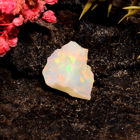 Fabulous Top Grade Quality 100% Natural Welo Fire Ethiopian Opal Rough Loose Gemstone For Making Jewelry 12X11X8 MM 3 Cts. KR16-60 Sunkarton