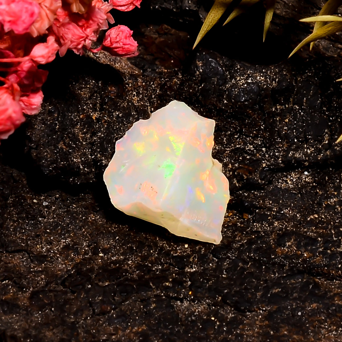 Fabulous Top Grade Quality 100% Natural Welo Fire Ethiopian Opal Rough Loose Gemstone For Making Jewelry 12X11X8 MM 3 Cts. KR16-60 Sunkarton