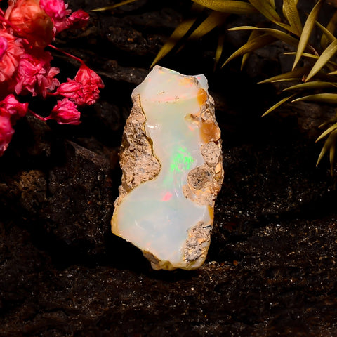 Immaculate Top Grade Quality 100% Natural Welo Fire Ethiopian Opal Rough Loose Gemstone For Making Jewelry 23X12X9 MM 9.5 Cts. KR16-63 Sunkarton