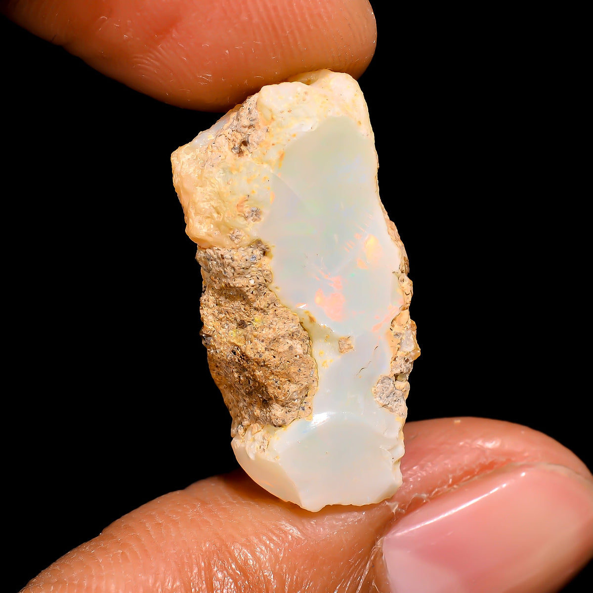 Immaculate Top Grade Quality 100% Natural Welo Fire Ethiopian Opal Rough Loose Gemstone For Making Jewelry 23X12X9 MM 9.5 Cts. KR16-63 Sunkarton