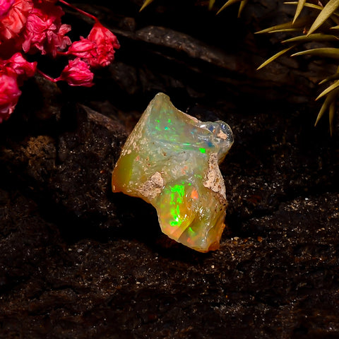 Incredible Top Grade Quality 100% Natural Welo Fire Ethiopian Opal Rough Loose Gemstone For Making Jewelry 17X12X8 MM 6 Cts. KR16-64 Sunkarton