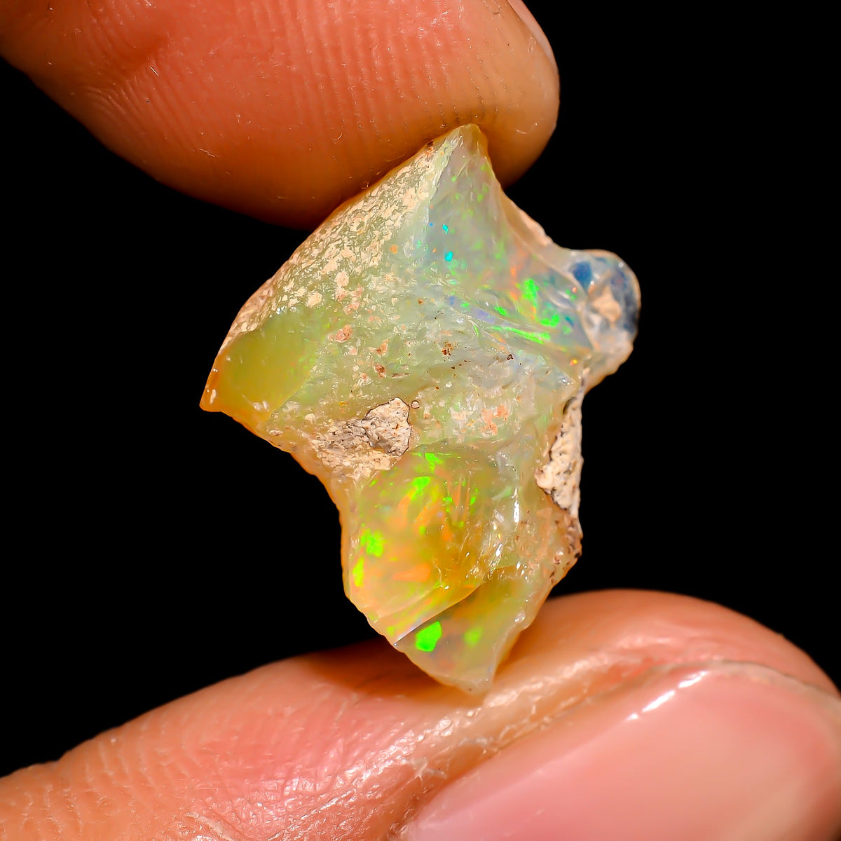 Incredible Top Grade Quality 100% Natural Welo Fire Ethiopian Opal Rough Loose Gemstone For Making Jewelry 17X12X8 MM 6 Cts. KR16-64 Sunkarton