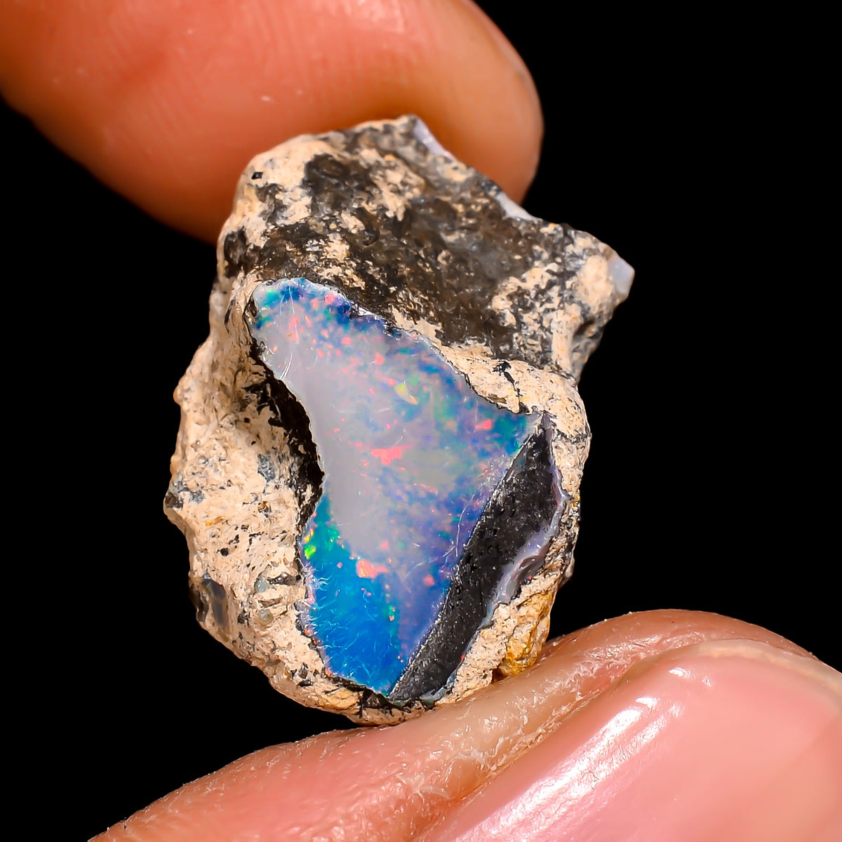 Dazzling Top Grade Quality 100% Natural Welo Fire Ethiopian Opal Rough Loose Gemstone For Making Jewelry 16X9X5 MM 3 Cts. KR16-56 Sunkarton