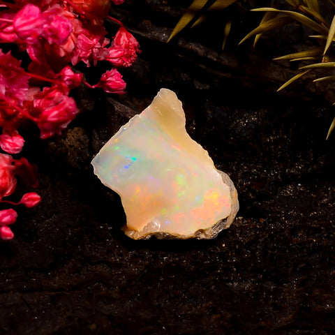 Mind Blowing Top Grade Quality 100% Natural Welo Fire Ethiopian Opal Rough Loose Gemstone For Making Jewelry 19X15X7 MM 7 Cts. KR16-66 Sunkarton