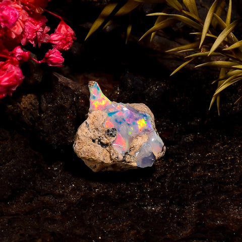 Splendid Top Grade Quality 100% Natural Welo Fire Ethiopian Opal Rough Loose Gemstone For Making Jewelry 17X14X7 MM 7 Cts. KR16-68 Sunkarton