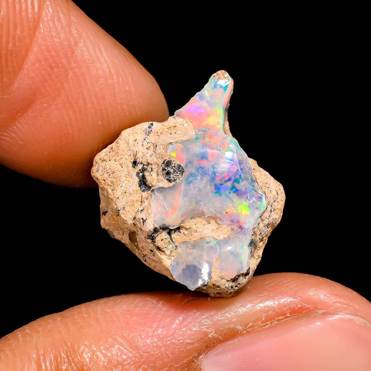 Splendid Top Grade Quality 100% Natural Welo Fire Ethiopian Opal Rough Loose Gemstone For Making Jewelry 17X14X7 MM 7 Cts. KR16-68 Sunkarton