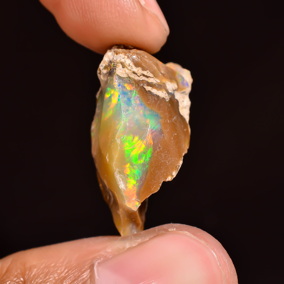 Dazzling Top Grade Quality 100% Natural Welo Fire Ethiopian Opal Rough Loose Gemstone For Making Jewelry 23X17X11 MM 14 Cts. KR16-6 Sunkarton