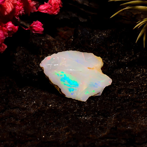 Stunning Top Grade Quality 100% Natural Welo Fire Ethiopian Opal Rough Loose Gemstone For Making Jewelry 17X12X7 MM 4.5 Cts. KR16-70 Sunkarton