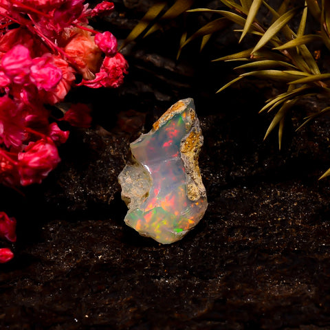 Supreme Top Grade Quality 100% Natural Welo Fire Ethiopian Opal Rough Loose Gemstone For Making Jewelry 18X12X9 MM 4.5 Cts. KR16-71 Sunkarton