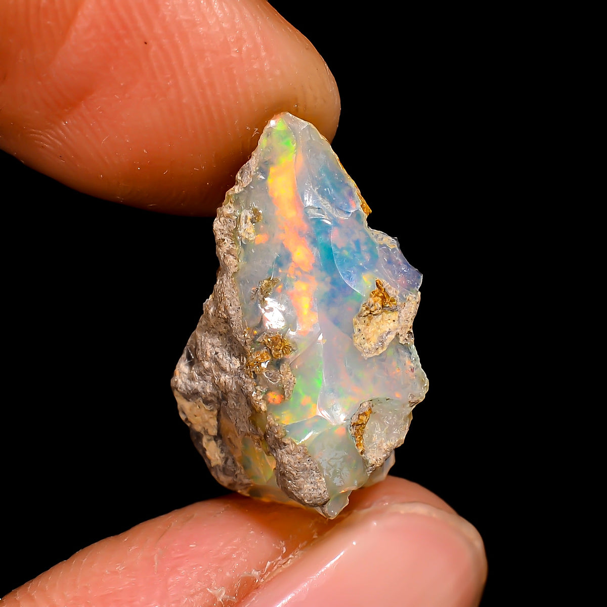 Supreme Top Grade Quality 100% Natural Welo Fire Ethiopian Opal Rough Loose Gemstone For Making Jewelry 18X12X9 MM 4.5 Cts. KR16-71 Sunkarton