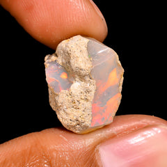 Amazing Top Grade Quality 100% Natural Welo Fire Ethiopian Opal Rough Loose Gemstone For Making Jewelry 15X14X9 MM 6.5 Cts. KR16-76 Sunkarton