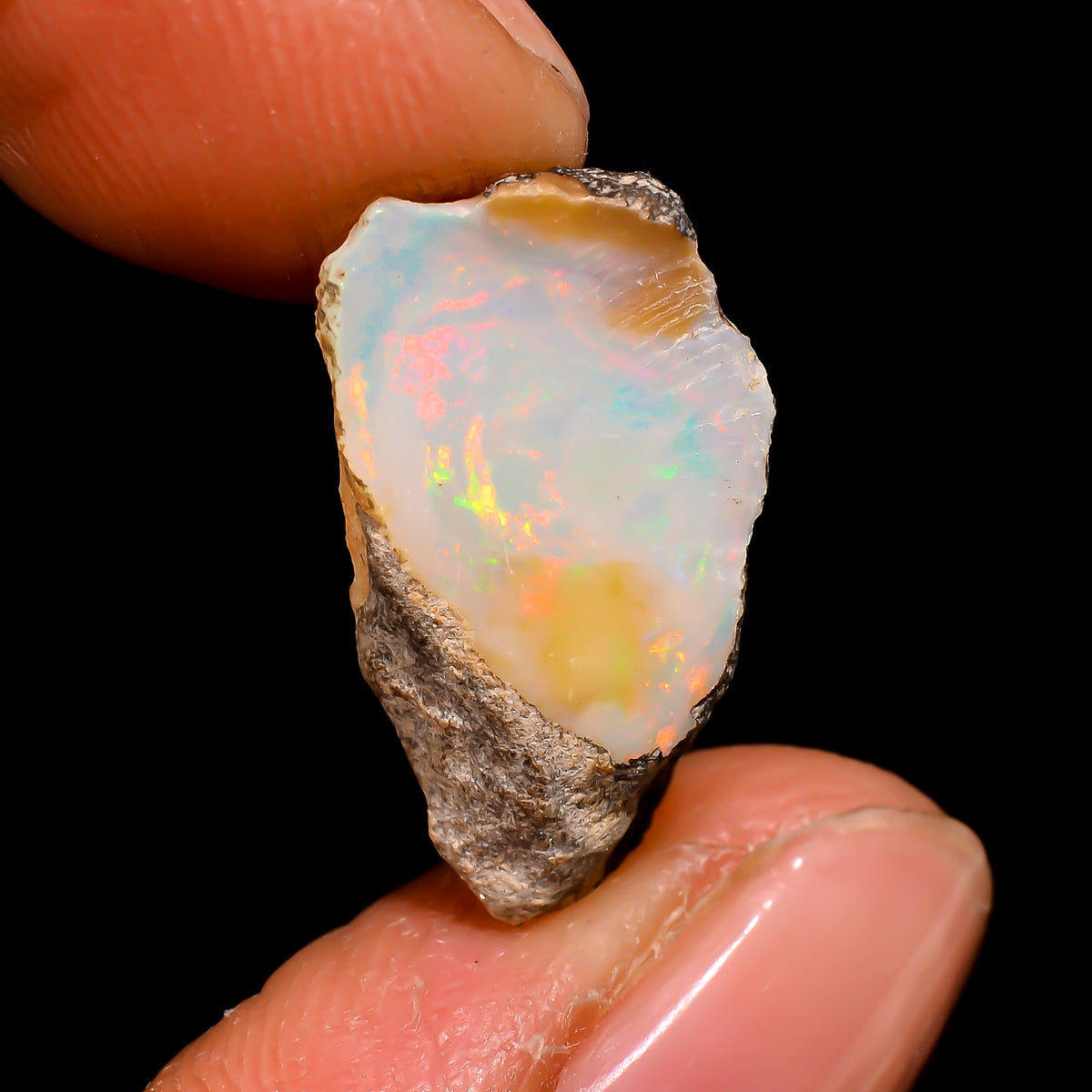 Classic Top Grade Quality 100% Natural Welo Fire Ethiopian Opal Rough Loose Gemstone For Making Jewelry 19X10X7 MM 5 Cts. KR16-80 Sunkarton