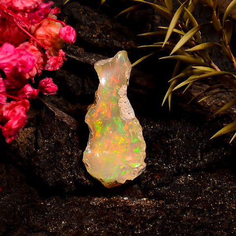 Dazzling Top Grade Quality 100% Natural Welo Fire Ethiopian Opal Rough Loose Gemstone For Making Jewelry 23X11X6 MM 5.5 Cts. KR16-81 Sunkarton