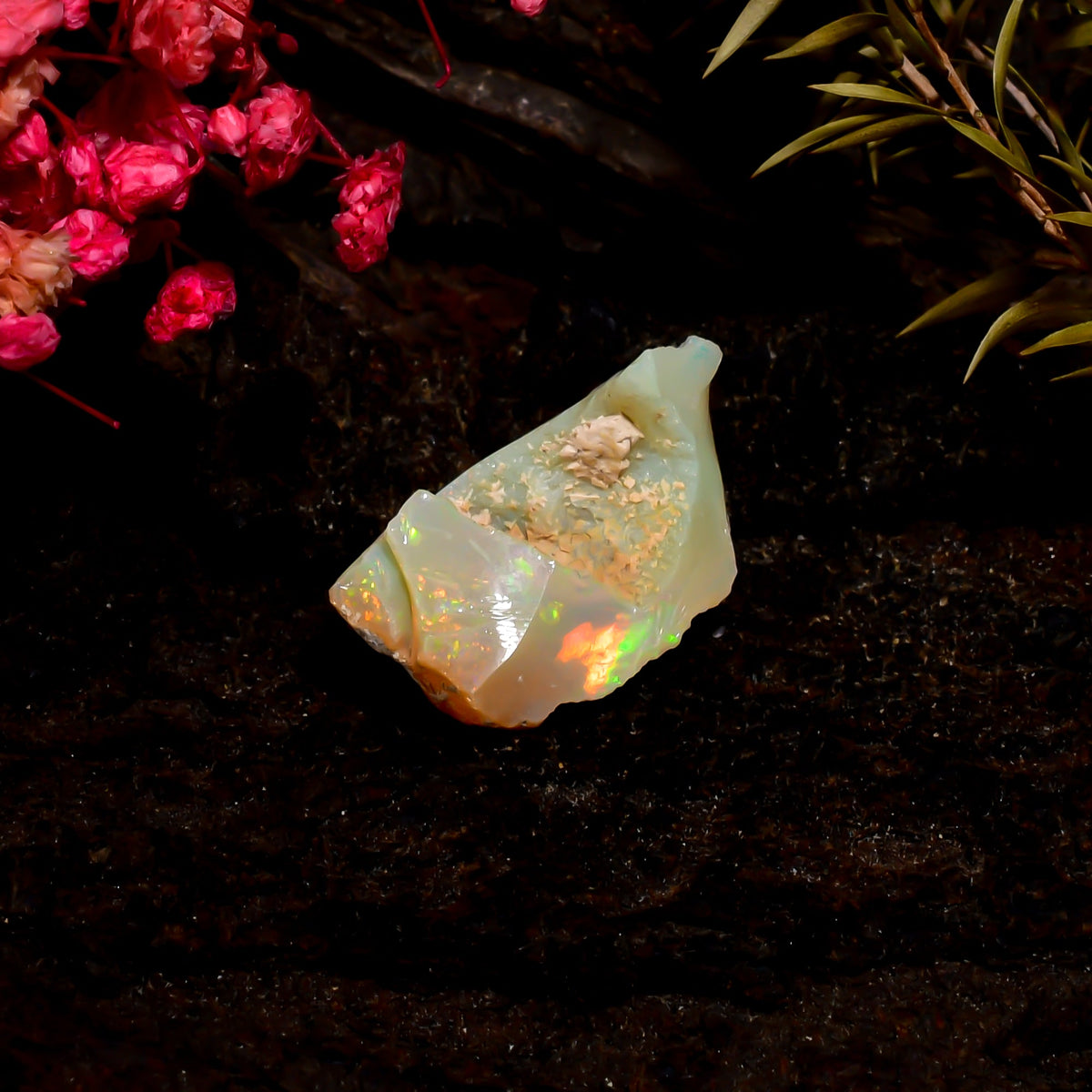 Excellent Top Grade Quality 100% Natural Welo Fire Ethiopian Opal Rough Loose Gemstone For Making Jewelry 20X12X8 MM 6.5 Cts. KR16-82 Sunkarton
