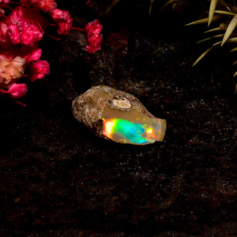 Immaculate Top Grade Quality 100% Natural Welo Fire Ethiopian Opal Rough Loose Gemstone For Making Jewelry 16X9X7 MM 3.5 Cts. KR16-88 Sunkarton