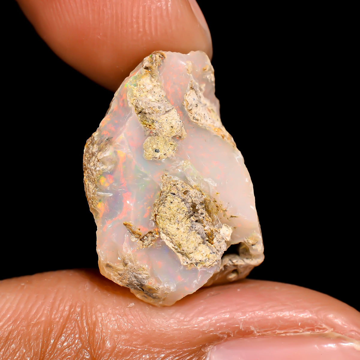 Mind Blowing Top Grade Quality 100% Natural Welo Fire Ethiopian Opal Rough Loose Gemstone For Making Jewelry 19X13X10 MM 10 Cts. KR16-91 Sunkarton