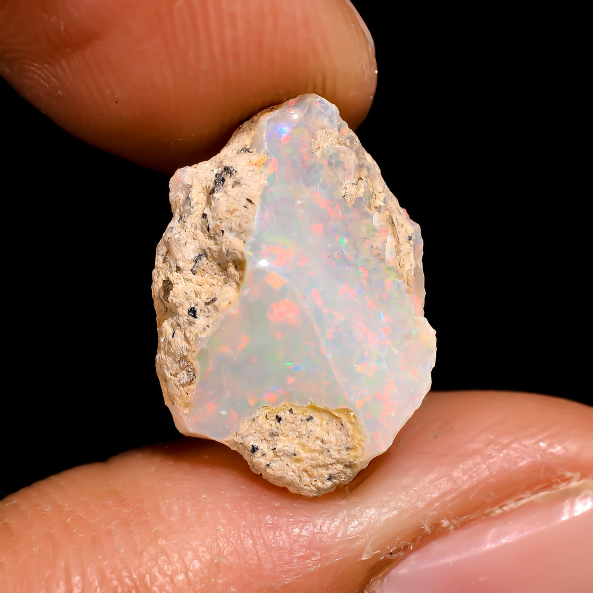 Supreme Top Grade Quality 100% Natural Welo Fire Ethiopian Opal Rough Loose Gemstone For Making Jewelry 14X11X5 MM 3 Cts. KR16-96 Sunkarton