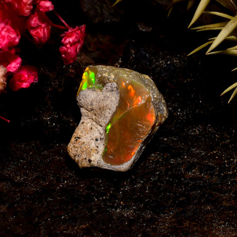 Tempting Top Grade Quality 100% Natural Welo Fire Ethiopian Opal Rough Loose Gemstone For Making Jewelry 15X12X9 MM 6 Cts. KR16-97 Sunkarton