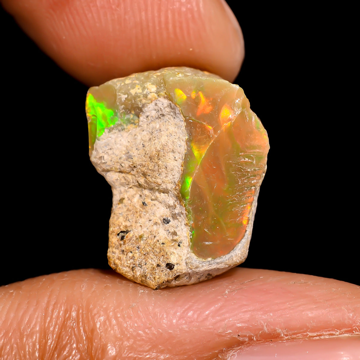 Tempting Top Grade Quality 100% Natural Welo Fire Ethiopian Opal Rough Loose Gemstone For Making Jewelry 15X12X9 MM 6 Cts. KR16-97 Sunkarton