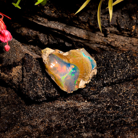 Elegant Top Grade Quality 100% Natural Welo Fire Ethiopian Opal Rough Loose Gemstone For Making Jewelry 17X13X6 MM 5.5 Cts. KR16-9 Sunkarton