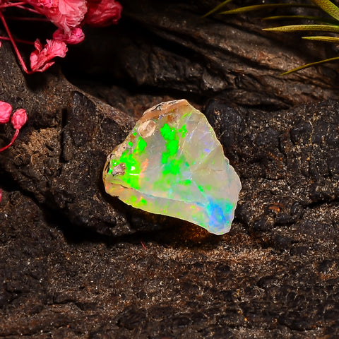 Immaculate Top Grade Quality 100% Natural Welo Fire Ethiopian Opal Rough Loose Gemstone For Making Jewelry 14X10X7 MM 04.00 Cts. KR24-13 Sunkarton