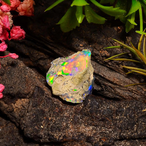 Outstanding Top Grade Quality 100% Natural Welo Fire Ethiopian Opal Rough Loose Gemstone For Making Jewelry 15X12X8 MM 05.50 Cts. KR24-17 Sunkarton