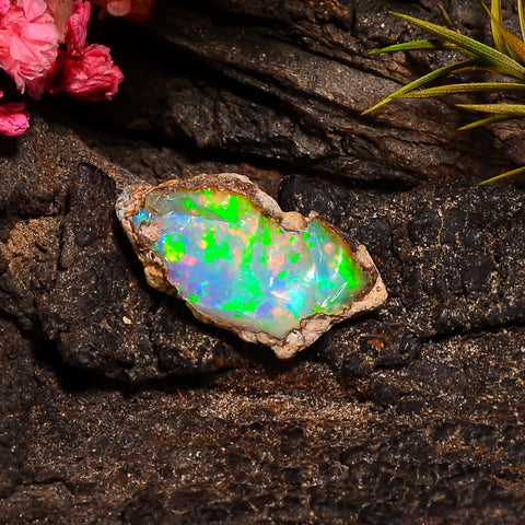 Splendid Top Grade Quality 100% Natural Welo Fire Ethiopian Opal Fancy Rough Loose Gemstone For Making Jewelry 18X10X6 MM 03.50 Cts. KR24-18 Sunkarton