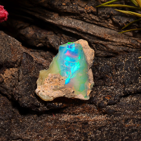 Supreme Top Grade Quality 100% Natural Welo Fire Ethiopian Opal Fancy Rough Loose Gemstone For Making Jewelry 17X11X6 MM 04.00 Cts. KR24-21 Sunkarton