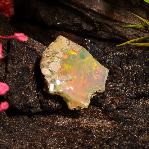 Amazing Top Grade Quality 100% Natural Welo Fire Ethiopian Opal Fancy Rough Loose Gemstone For Making Jewelry 13X11X5 MM 03.00 Cts. KR24-26 Sunkarton