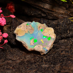 Attractive Top Grade Quality 100% Natural Welo Fire Ethiopian Opal Rough Loose Gemstone For Making Jewelry 19X15X9 MM 09.00 Cts. KR24-27 Sunkarton