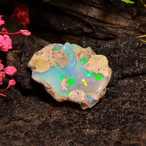 Attractive Top Grade Quality 100% Natural Welo Fire Ethiopian Opal Rough Loose Gemstone For Making Jewelry 19X15X9 MM 09.00 Cts. KR24-27 Sunkarton