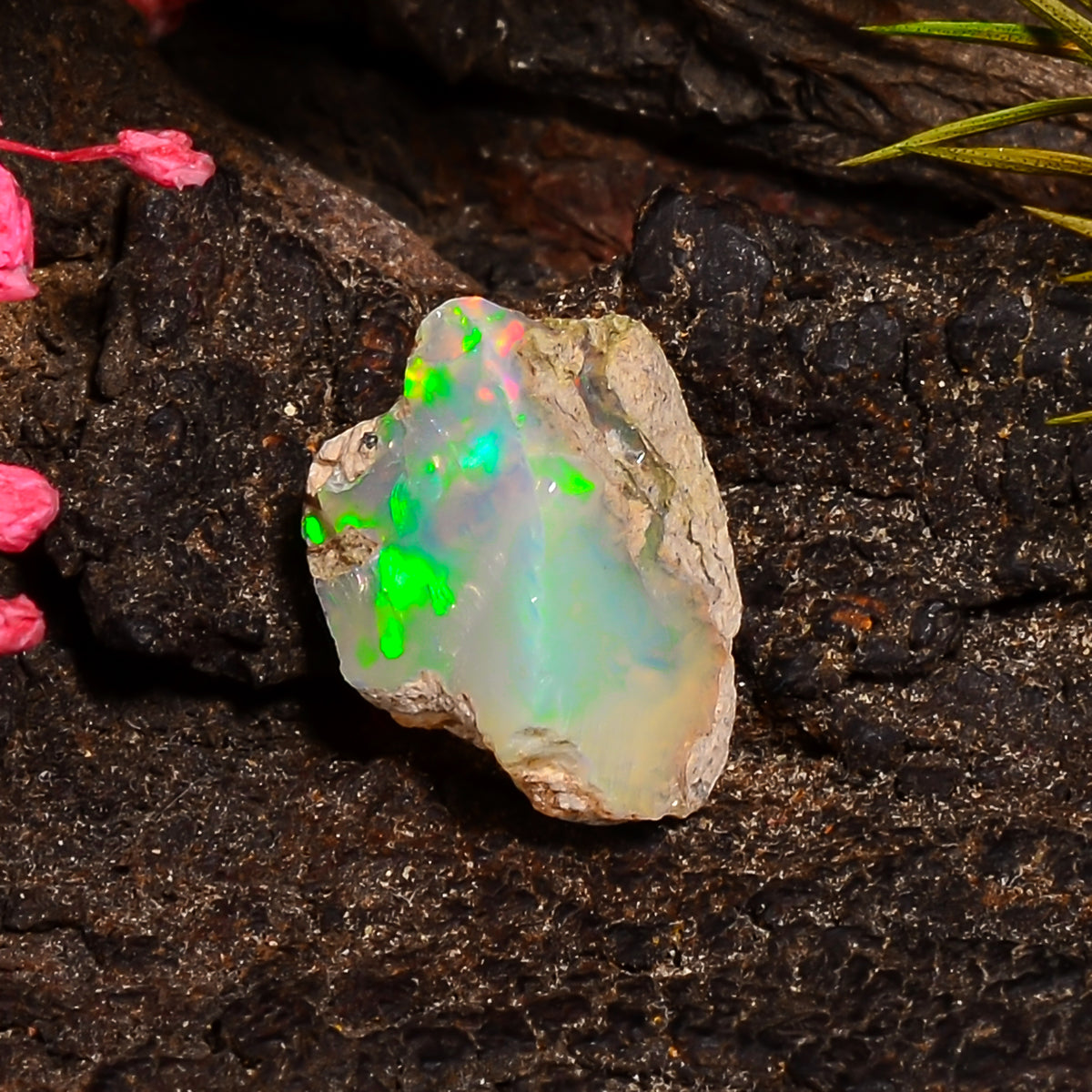 Awesome Top Grade Quality 100% Natural Welo Fire Ethiopian Opal Fancy Rough Loose Gemstone For Making Jewelry 16X10X8 MM 04.00 Cts. KR24-28 Sunkarton