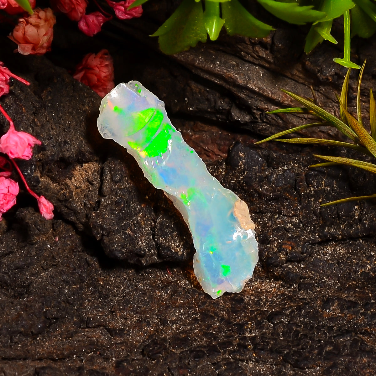 Beautiful Top Grade Quality 100% Natural Welo Fire Ethiopian Opal Fancy Rough Loose Gemstone For Making Jewelry 26X9X6 MM 03.50 Cts. KR24-29 Sunkarton