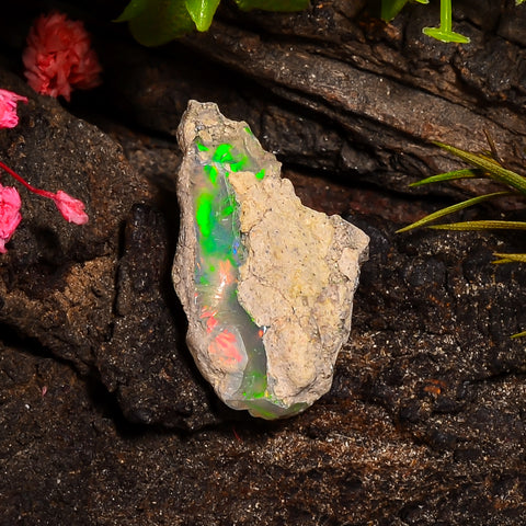 Exclusive Top Grade Quality 100% Natural Welo Fire Ethiopian Opal Rough Loose Gemstone For Making Jewelry 21X12X8 MM 05.50 Cts. KR24-33 Sunkarton