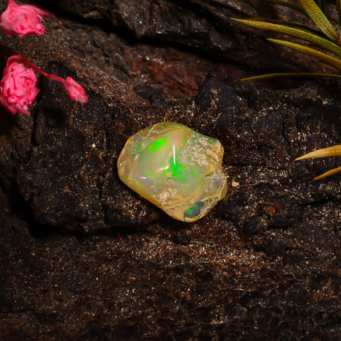 Marvellous Top Grade Quality 100% Natural Welo Fire Ethiopian Opal Fancy Rough Loose Gemstone For Making Jewelry 9X8X6 MM 01.50 Cts. KR24-40 Sunkarton